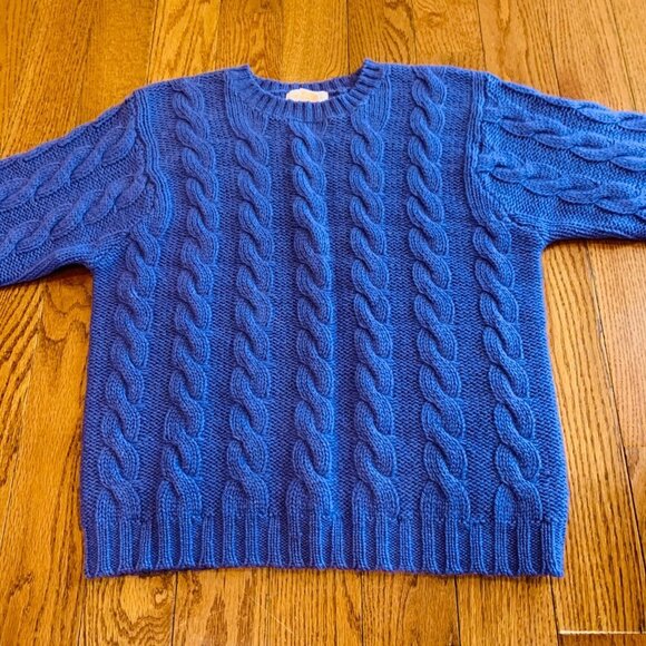 Brooks Brothers Cable Knit Shetland Wool Vintage Sweater Size Medium Purple - Picture 4 of 16